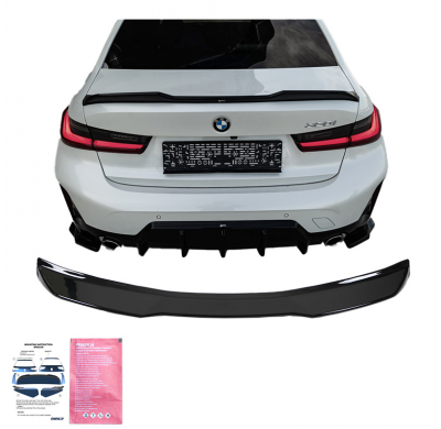 Alerón de maletero unidireccional apto para BMW Serie 3 G20 Sedán M-Pack y M340i 2018-2024 y M3 G80 Sedán 2022- - Versión 2 - Ne