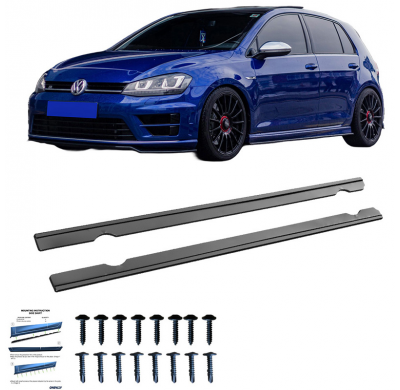 Faldones laterales Oneway Set compatibles con Volkswagen Golf VII HB/Variant R 2013-2016 - Negro brillante