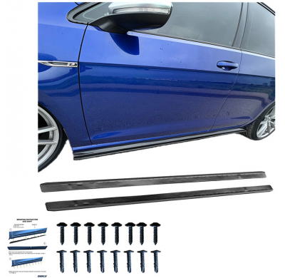Faldones laterales Oneway Set compatibles con Volkswagen Golf VII (7.5) HB/Variant R 2017-2020 - Negro brillante