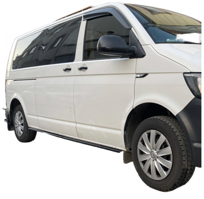 Faldones laterales Oneway Set compatibles con Volkswagen Transporter T6.1 2020-2022 (distancia entre ejes corta) - Negro brillan