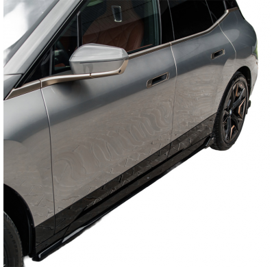 Faldones laterales Oneway Set compatibles con BMW iX M-Pack i20 2021- - Negro brillante