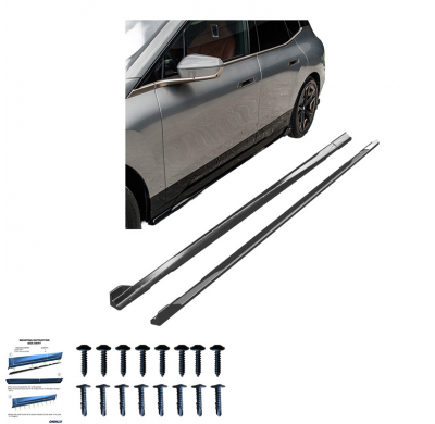 Faldones laterales Oneway Set compatibles con BMW iX M-Pack i20 2021- - Negro brillante