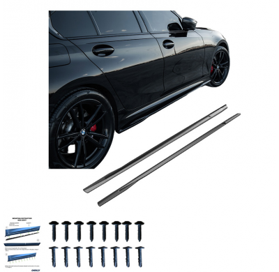 Faldones laterales Oneway Set aptos para BMW Serie 3 G20/G21 M-Pack/M340i 2022- - Negro brillante