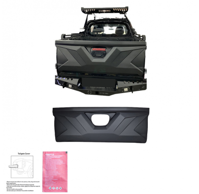 Cubierta de portón trasero Oneway adecuada para Mitsubishi L200 Triton 4 2010-2014 - Negro mate