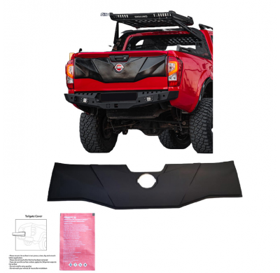 Cubierta de portón trasero Oneway adecuada para Nissan Navara NP300 (D23) 2014-2021 - Versión 2 - Negro mate
