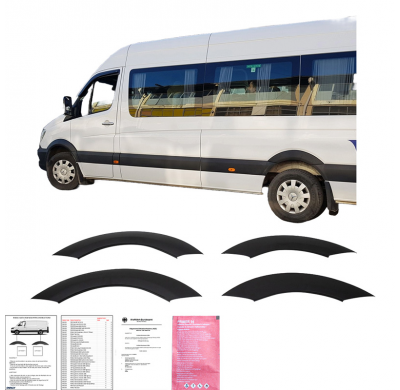 Embellecedores de paso de rueda Oneway Set compatibles con Mercedes Sprinter W906 Facelift 2014-2018 - Negro mate