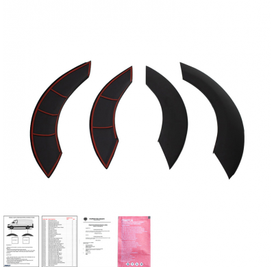 Embellecedores de paso de rueda Oneway Set compatibles con Mercedes Sprinter W906 Facelift 2014-2018 - Negro mate