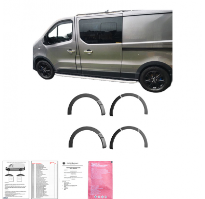 Embellecedores de paso de rueda Oneway Set adecuados para Renault Trafic 2014- y Opel Vivaro 2014-2018 (distancia entre ejes lar