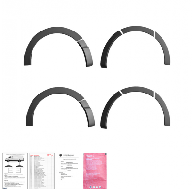 Embellecedores de paso de rueda Oneway Set adecuados para Renault Trafic 2014- y Opel Vivaro 2014-2018 (distancia entre ejes lar