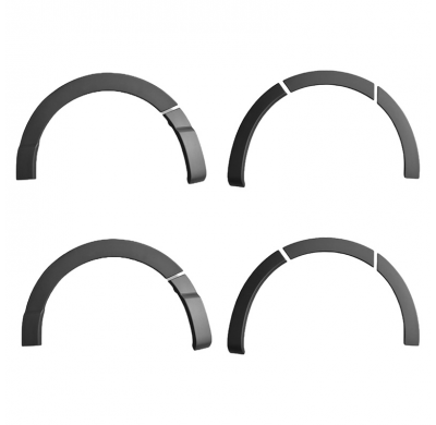 Embellecedores de paso de rueda Oneway Set adecuados para Renault Trafic 2014- y Opel Vivaro 2014-2018 (distancia entre ejes lar