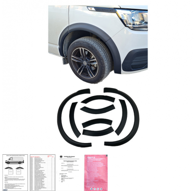 Embellecedores de paso de rueda Oneway Set compatibles con Volkswagen Transporter T6.1 2020-2022 (distancia entre ejes corta) -