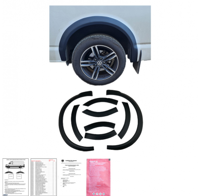 Embellecedores de paso de rueda Oneway Set compatibles con Volkswagen Transporter T6.1 2020-2022 (distancia entre ejes corta) -