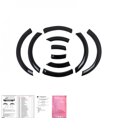 Embellecedores de paso de rueda Oneway Set adecuados para Volkswagen Caddy MK4 2015-2020 (distancia entre ejes corta) - Negro ma