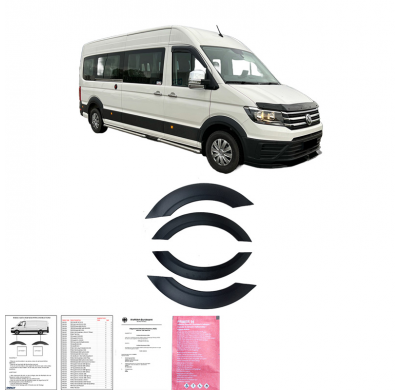 Embellecedores de paso de rueda Oneway Set aptos para Volkswagen Crafter MK2 y MAN TGE MK1 PreFacelift 2016- - Negro mate