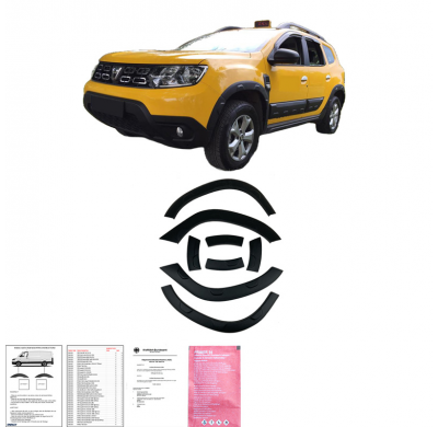 Embellecedores de paso de rueda Oneway Set compatibles con Dacia Duster II 2018-2024 (todoterreno) - Negro mate