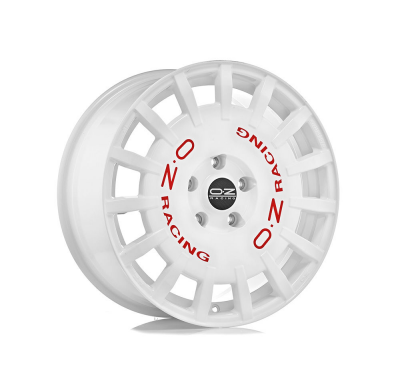 LLANTA RALLY RACING 7x17 ET 18 4x108 OZ RACING RACE WHITE RED LETTERING