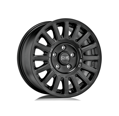 LLANTA RALLY RAID 8x17 ET 35 5x112 OZ RACING MATT BLACK SILVER LETTERING