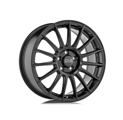 LLANTA SUPERTURISMO LM 8x18 ET 45 5x108 OZ RACING MATT BLACK SILVER LETTERING