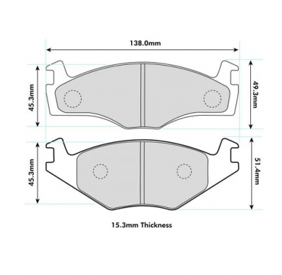 Pastillas de freno PBS PROTRACK DELANTERAS VOLKSWAGEN Jetta 1.6 i KW:63 Año: 1900 > 1990