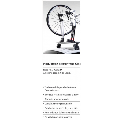 Porta rueda desmontada GIRO Atera