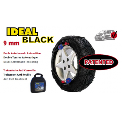 CADENA ACERO TURISMO 9MM IDEAL BLACK DOBLE TENSADO AUTOMATICO, TRATAMIENTO ANTICORROSION. TALLA 14