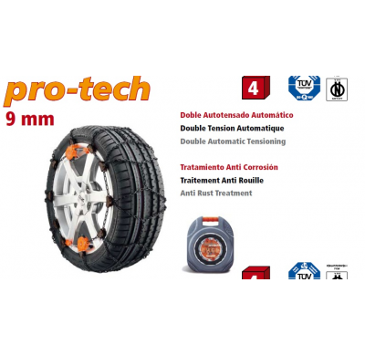 CADENA ACERO TURISMO 9MM IDEAL PRO TECH DOBLE TENSADO AUTOMATICO, TRATAMIENTO ANTICORROSION. TALLA 10