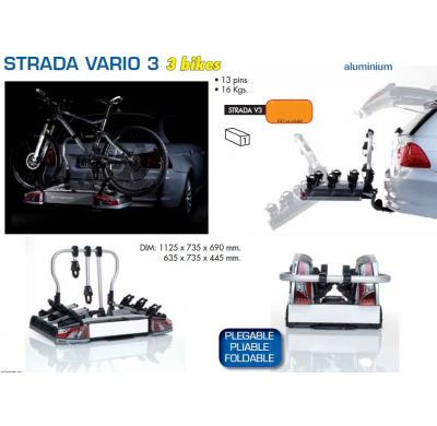 Portabicicletas Atera Strada Vario  2  PLEGABLE  para 3 bicis