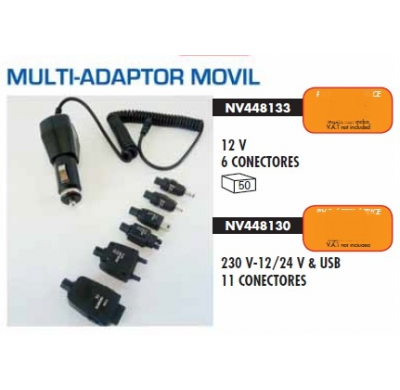 MULTI-ADAPTADOR MÓVIL 12/24V&USB- 11 CONECTORES