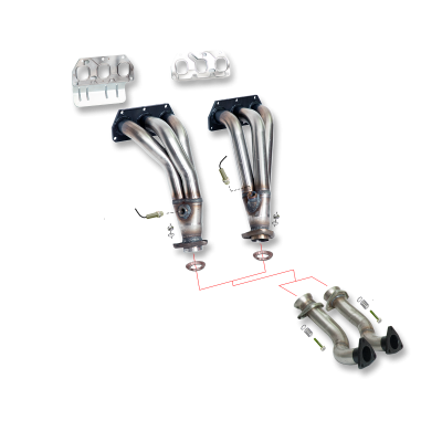 Colector De Escape Tubular Inoxidable / Volkswagen Golf Iv R32 11- Rc Racing