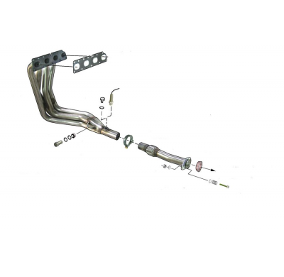 Colector De Escape Tubular Inoxidable / Opel Vectra a / Opel Kadett E / Opel Calibra / Opel Astra F 2.0i 16v 90-97 Rc Racing