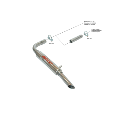 Escape Trasero Inoxidable Grupo-N Competicion / Renault R8 / Simca Mil Gordini  Rc Racing