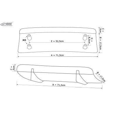 RDX Difusor trasero U-Diff XL for MERCEDES CL-Class C216 Material:PUR