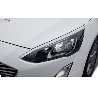 RDX Pestañas de faros para FORD Focus 4 DEH (2018-2022) Light Brows Conjunto para ambos lados. Fabricado en plástico PUR/ABS. In