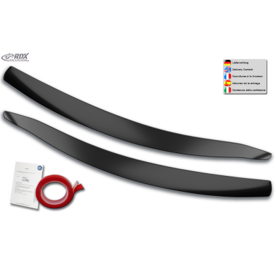 RDX Pestañas de faros para FORD Focus 4 DEH (2018-2022) Light Brows Conjunto para ambos lados. Fabricado en plástico PUR/ABS. In