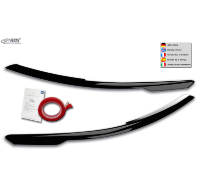 Pestañas de faros RDX para VW Golf 8 CD/CDV, color negro brillante, cejas de luz Rdx Racedesign