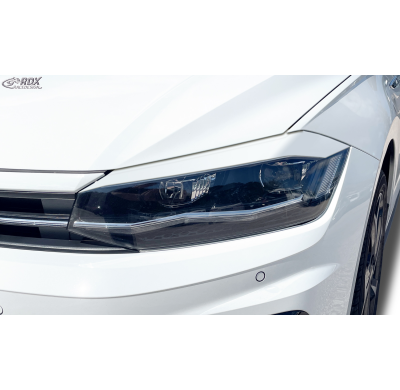 RDX Pestañas de faros para VW Polo 2G AW (2017+) Light Brows Conjunto para ambos lados. Fabricado en plástico PUR/ABS. Incluye h