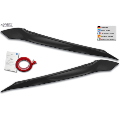 RDX Pestañas de faros para VW Polo 2G AW (2017+) Light Brows Conjunto para ambos lados. Fabricado en plástico PUR/ABS. Incluye h