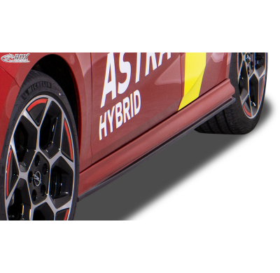 Faldones laterales RDX para OPEL Astra L "Edition" Conjunto para ambos lados. Fabricado en plástico ABS. Incluye homologación TU