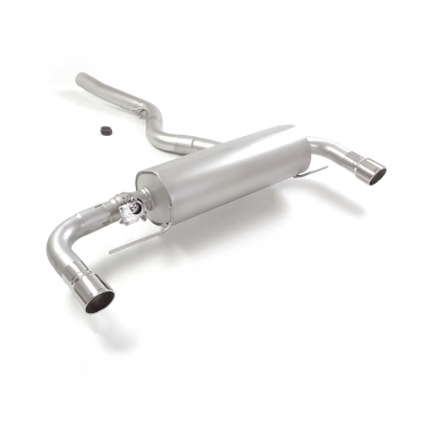Silencioso trasero doble en acero inox con salidas redondas 90 mm Sport Line
 con valvula integradas.Las válvula es accionada me