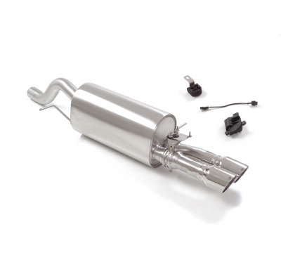 Silencioso trasero en acero inox con salidas redondas 2x90 mm Sport Line  
 Con válvula integrada. La válvula es accionada media