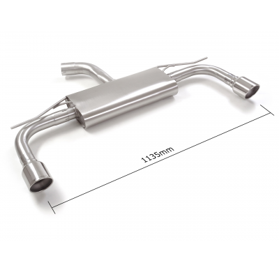 Silencioso trasero doble en acero inox con salidas redondas 102 mm Sport Line  </p>
 Línea con diámetro mejorado 60 mm </p>
 
 C