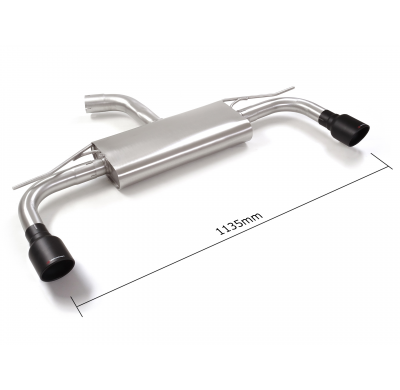 Silencioso trasero doble en acero inox con salidas redondas 102 mm Sport Line Black  
 Línea con diámetro mejorado 60 mm </p>