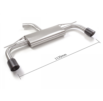 Silencioso trasero doble en acero inox con salidas redondas 100 mm Carbon Shot 
 Línea con diámetro mejorado 60 mm </p>
 
 CON H