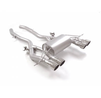 Silencioso trasero doble en acero inox con salidas redondas 2 / 102 mm Sport Line
 con valvulas integradas.Las válvulas son acci