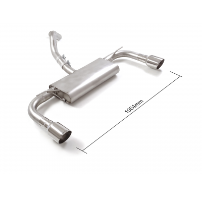 Silencioso trasero doble en acero inox con salidas redondas 102 mm Sport Line  </p>
 Línea con diámetro mejorado 60 mm </p>
 
 C