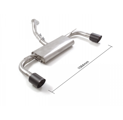 Silencioso trasero doble en acero inox con salidas redondas 100 mm Carbon Shot 
 Línea con diámetro mejorado 60 mm </p>
 
 CON H