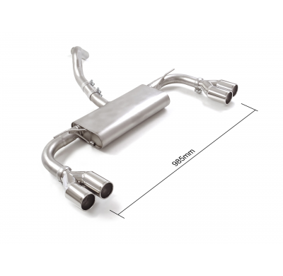 Silencioso trasero doble en acero inox con salidas redondas 2x80 mm asimetricas 
 Línea con diámetro mejorado 60 mm </p>
 
 CON
