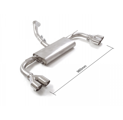 Silencioso trasero doble en acero inox con salidas redondas 2x80 mm Sport Line  </p>
 Línea con diámetro mejorado 60 mm </p>