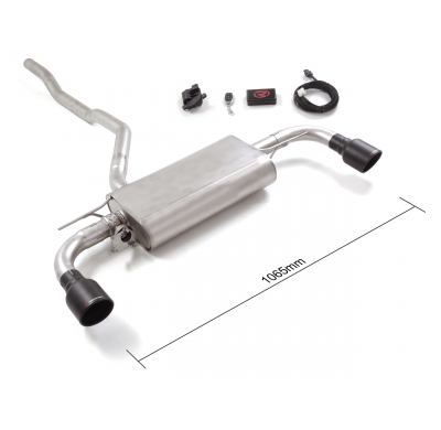 Silencioso trasero doble en acero inox con salidas redondas 102 mm Sport Line Black  
 con válvula eléctrica integrada. El contr