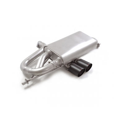 Silencioso trasero en acero inox con salidas centrales redondas 2x90 mm Carbon Racing</p>
 Con valvula de depresión. </p>
 
 - L